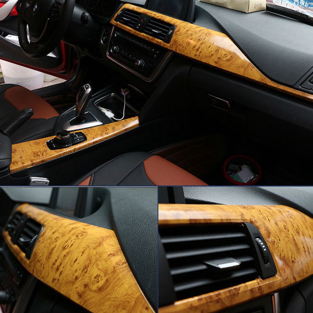 Decal gỗ đổi màu dán trang trí xe hơi