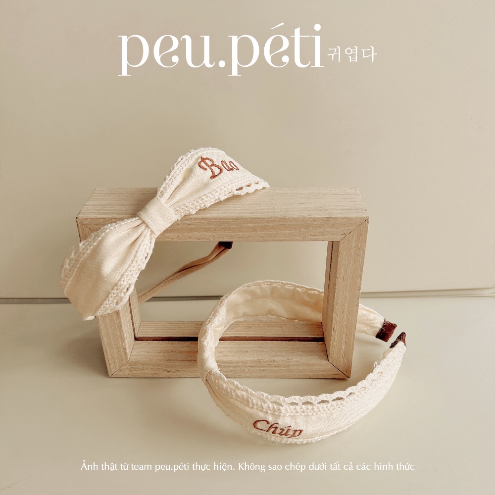 Turban hoặc Bờm thêu tên bé MÀU BEIGE style Hàn- peu.péti  GỬI TÊN BÉ VÀO TIN NHẮN OR GHI CHÚ BẠN NHÉ!!!