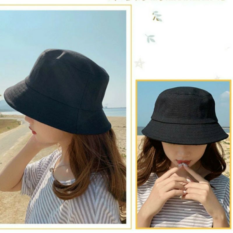 Mũ Bucket Kaki Màu Trơn