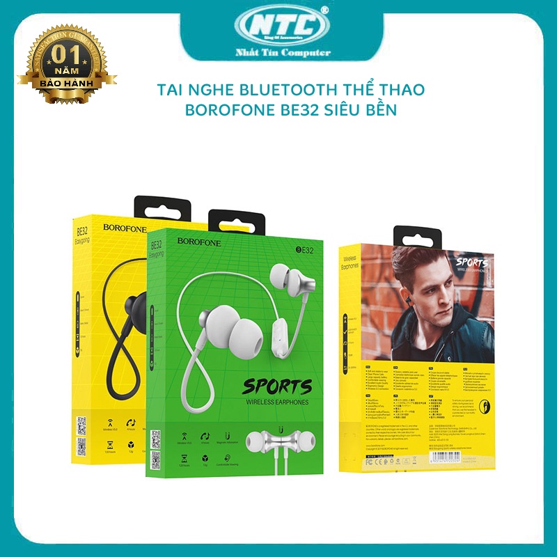 Tai nghe bluetooth Borofone BE32 chuyên thể thao chống nước (nhiêu màu) Nhất Tín Computer