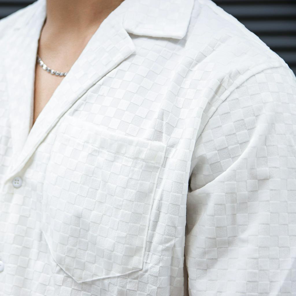 Áo Sơ Mi Nam Ngắn Tay Cổ Vest Sang Trọng