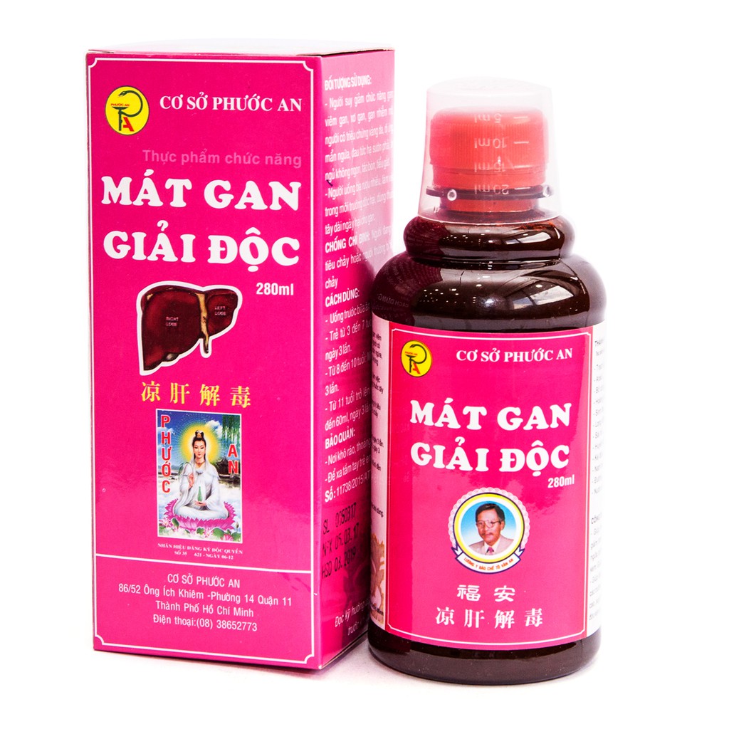 Mát Gan Giải Độc Phước An chai 280ml (mẫu mới mát  gan thanh