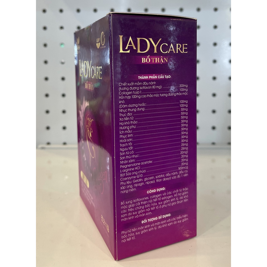 Viên uống Ladycare Bổ thận, giúp tăng tiết estrogen, phòng và hỗ trợ suy giảm nội tiết tố nữ Hộp 30 Viên