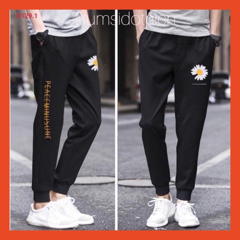 [ Hottrend 2021 ] Quần jogger nỉ in hoa cúc siêu chất