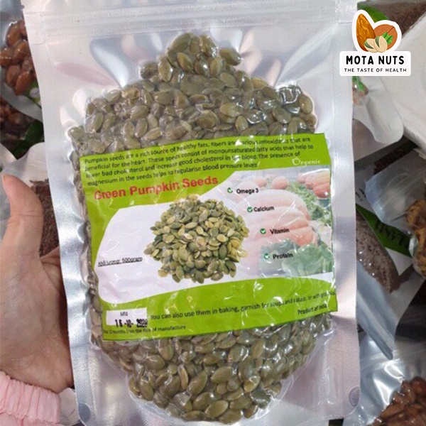 Nhân hạt bí xanh sống - 500gr - Hàng chọn loại 1 - Nhập khẩu Ấn Độ