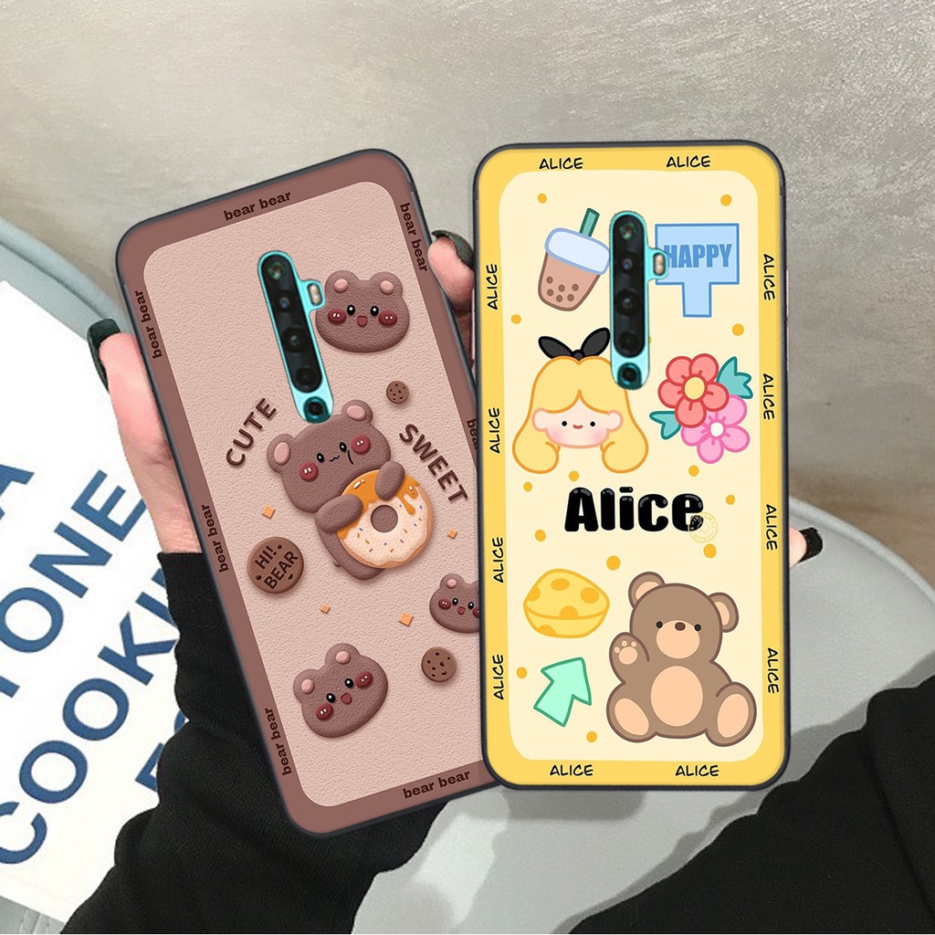 Ốp lưng Oppo RENO 2 / 2F / 2Z in hình Gấu nâu - hồng, Gấu Be@rick  cực CUTE, DỄ THƯƠNG