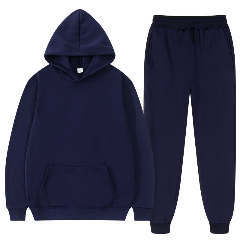 Bộ Quần Áo Hoodie Trơn Mũ 2 Lớp Phối Màu Phong Cách - Nỉ Bông Siêu Mịn Ấm Áp Thấm Hút Mồ Hôi Phong Cách AMBITION
