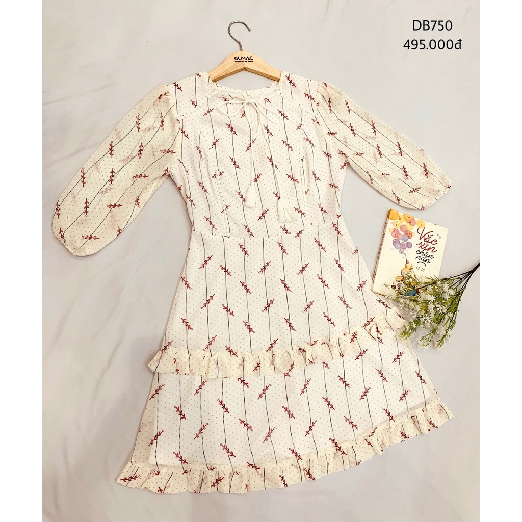 Đầm nữ GUMAC hoa nhí thiết kế viền đăng ten DB750 | BigBuy360 - bigbuy360.vn