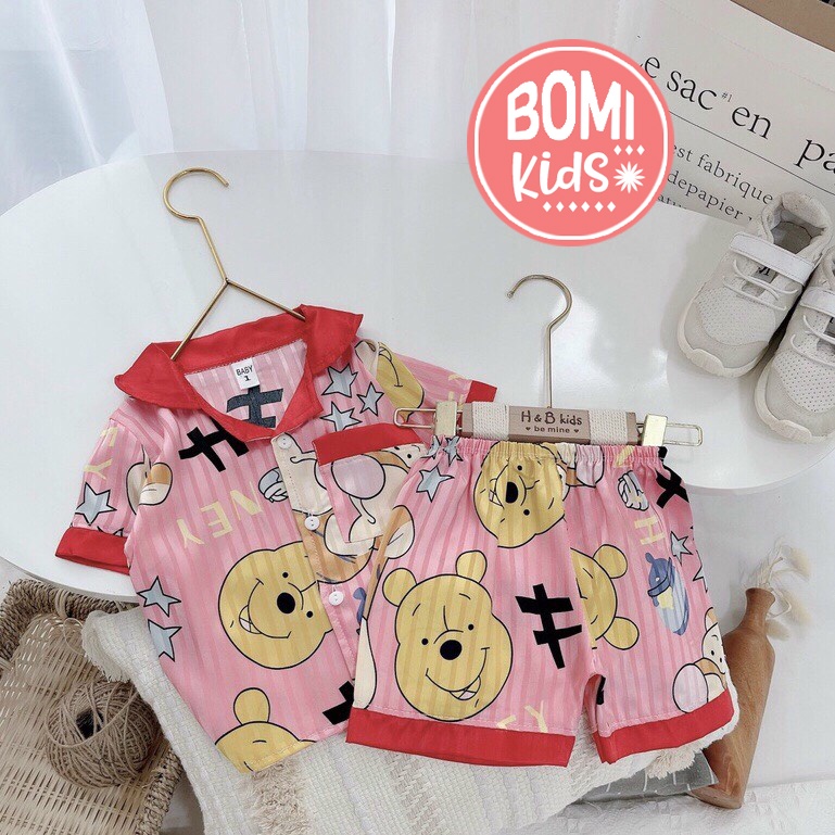 [ 6kg - 20kg] Đồ Bộ Pijama Chất Vải Lụa Cao Cấp mềm mịn cho bé