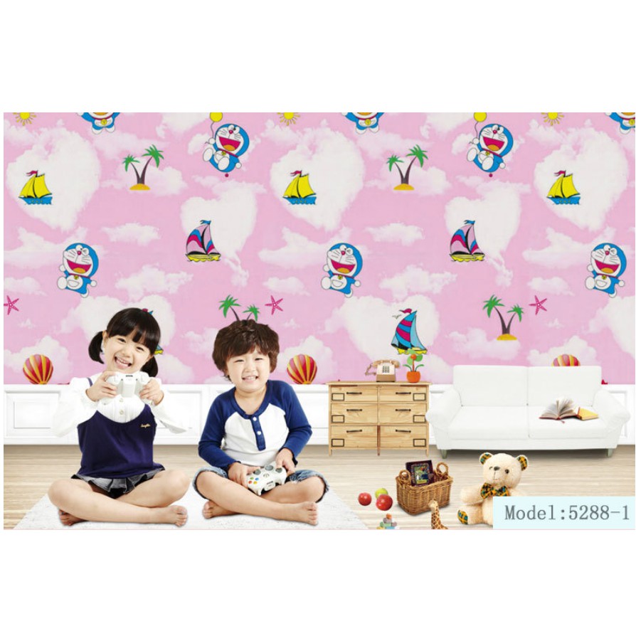 Giấy Dán Tường Doremon khổ rộng 45cm  PK0102