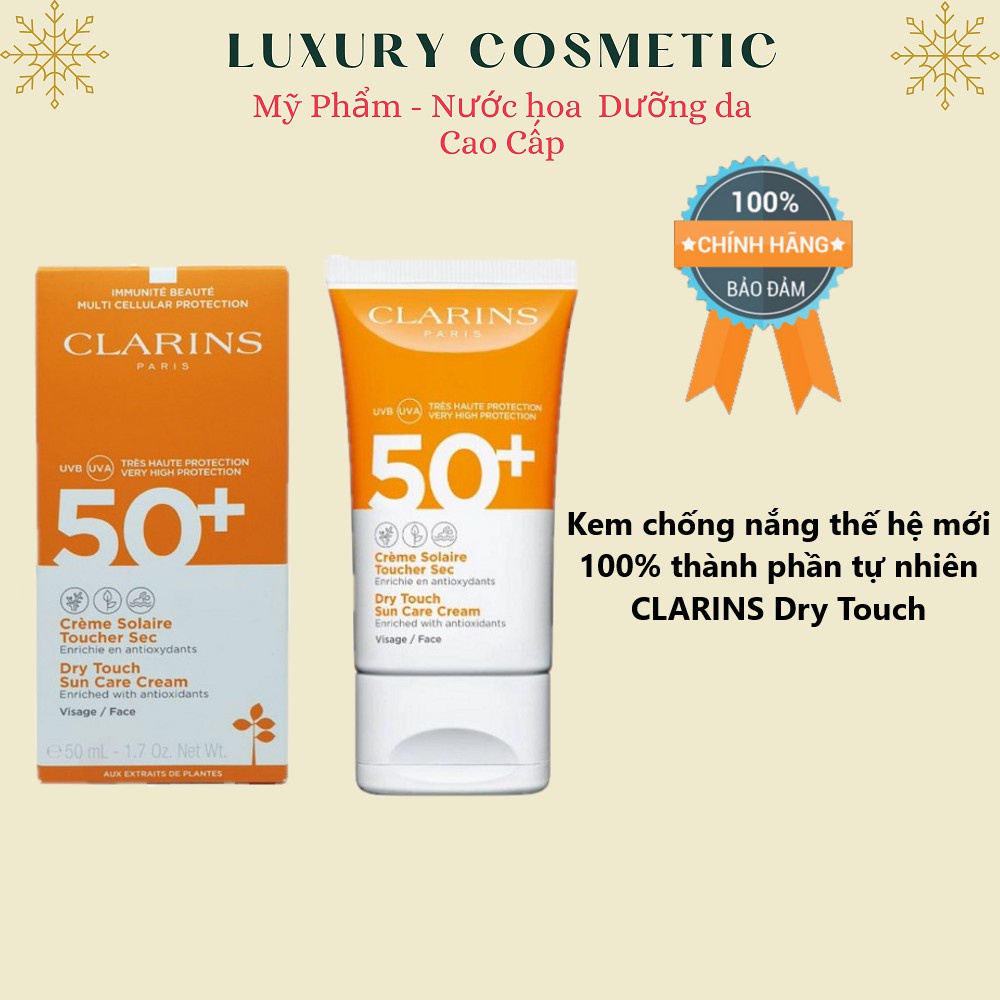 Kem Chống Nắng Thế Hệ Mới 100% Thành Phần Tự Nhiên CLARINS Dry Touch