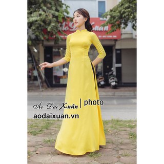 Áo dài lụa vàng trơn - 200802