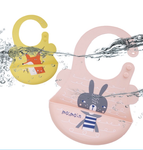 Yếm máng ăn dặm silicone cho bé