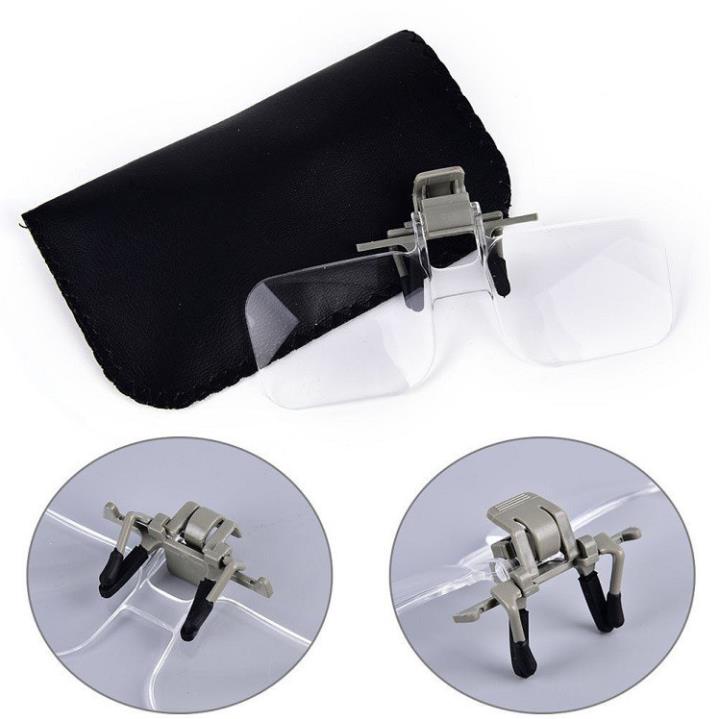 Kính lúp đeo mắt phóng đại 2x kẹp mắt kính siêu tiện, giá rẻ