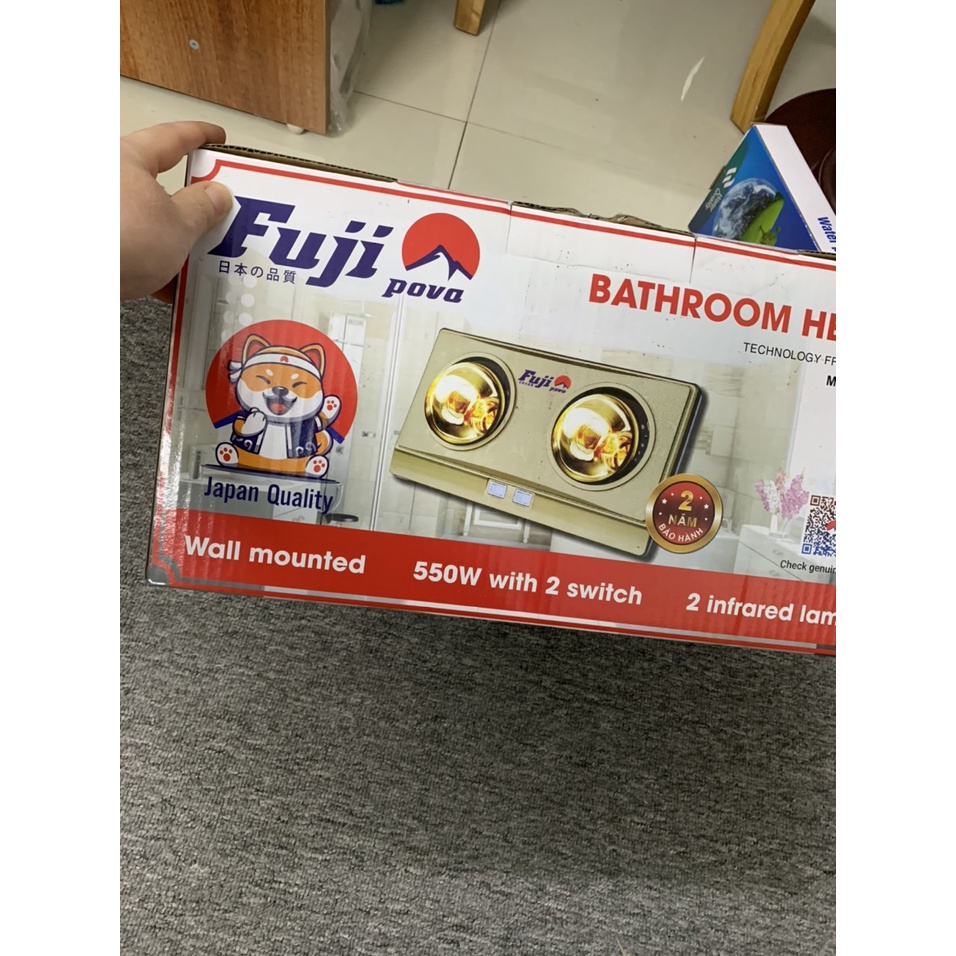 ĐÈN SƯỞI NHÀ TẮM 2 BÓNG  FUJI POVA  2 ĐÈN HỒNG NGOẠI CÔNG SUẤT550W/ ĐÈN SƯỞI MÙA ĐÔNG