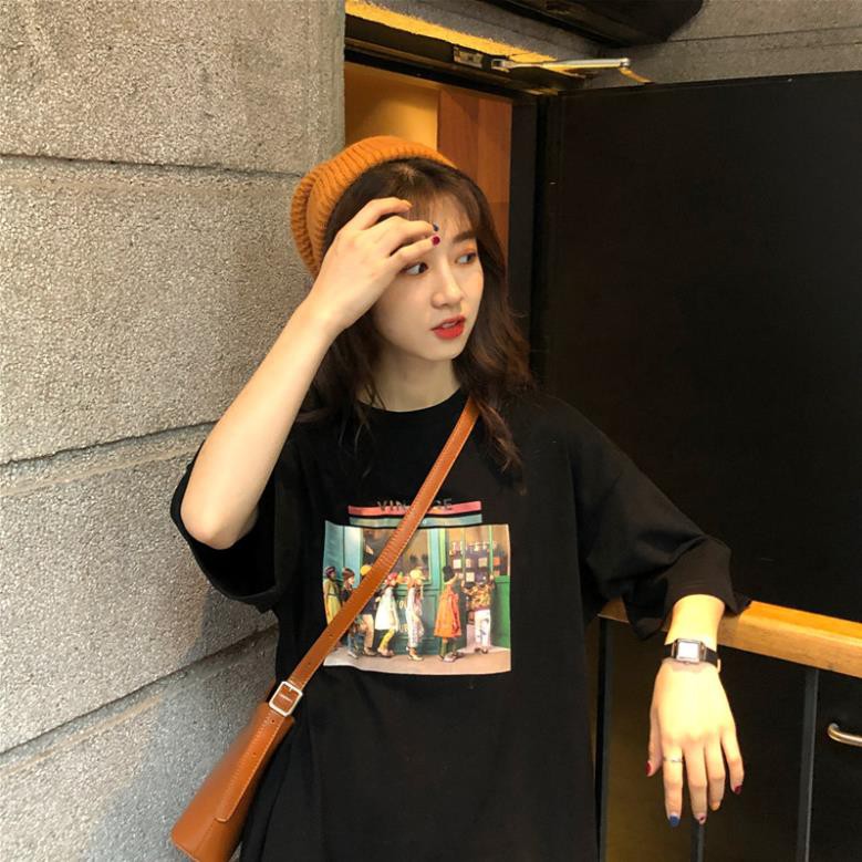 Summer 2021 New Retro Art Short Sleeve T-Shirt Oversized Korean T-Shirt Women's Hip Hop Ullzang T-shirt ་