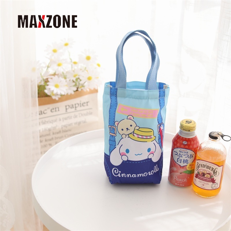 Maxzone Túi Xách Đựng Bình Nước Bằng Vải Bạt In Họa Tiết Hoạt Hình Kuromi Mymelody