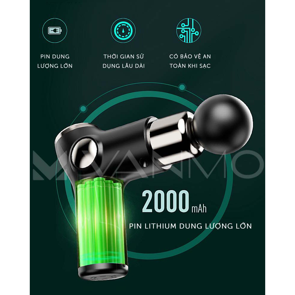 Máy mát xa cơ tốc độ cao Fascia Máy mát xa cơ điện mini Thư giãn cơ thể thon gọn sau khi tập thể dục