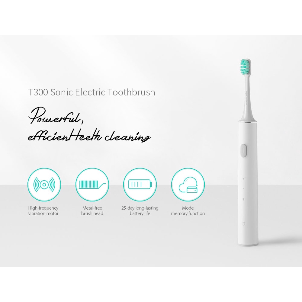 Bàn chải đánh răng điện sóng âm Xiaomi T300 không dây chống nước sạc USB