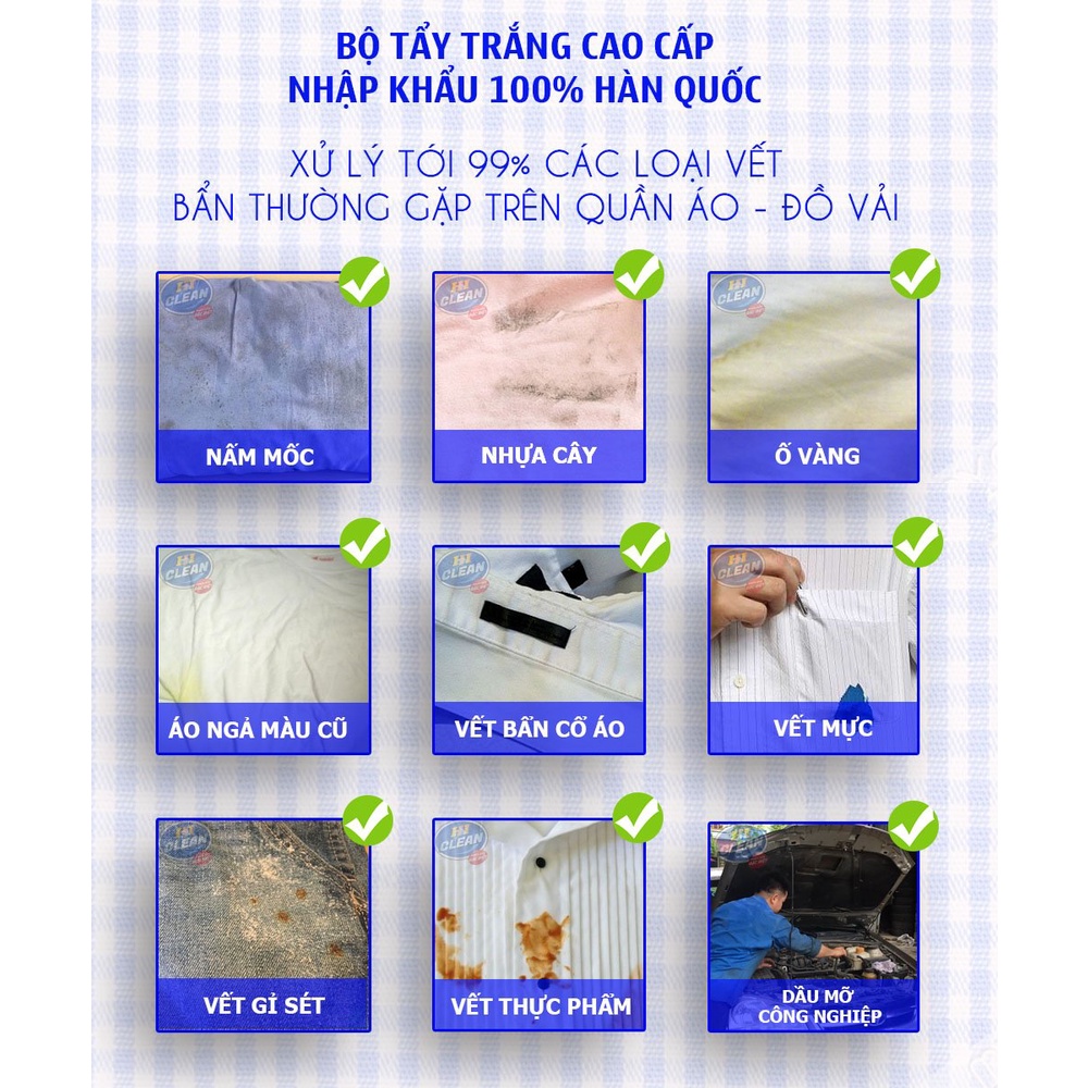 [Dùng thử] Bột tẩy trắng quần áo màu, tẩy mốc quần áo màu Hi Clean (Hàn Quốc) - Hiệu quả tức thì