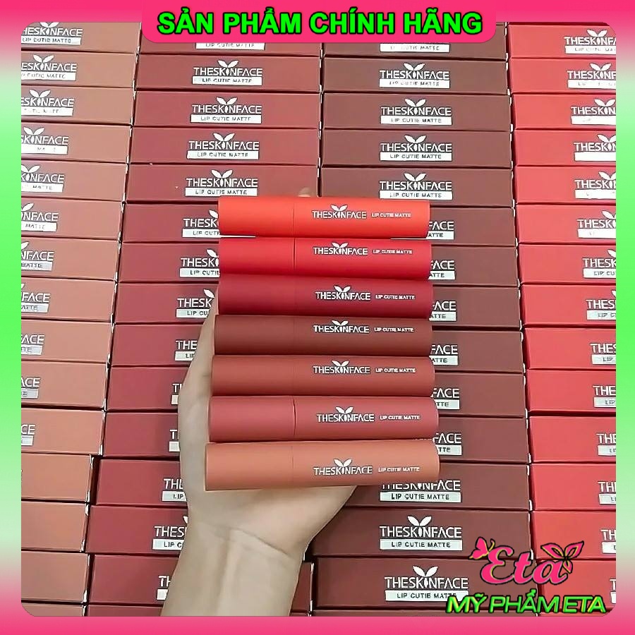 Son thỏi THE SKIN FACE Bote Red Lipstick vỏ đỏ Hàn Quốc chuẩn màu 01-07