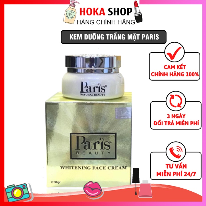 Kem Dưỡng Trắng Da Mặt Paris Whitening Face Cream Dưỡng Ẩm Da Cấp Nước Chuyên Sâu Chống Lão Hoá SPF30+ /30g