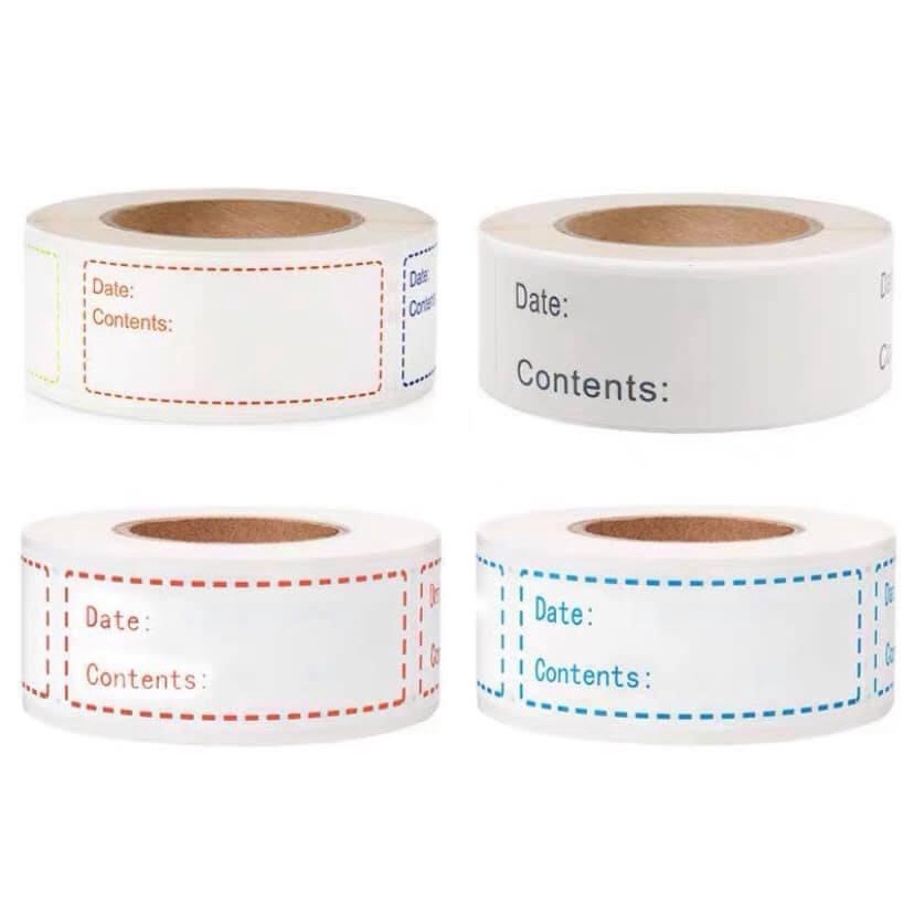 Cuộn Giấy Ghi Chú Nhãn Thực Phẩm Nhà Bếp Không Thấm Nước, Dán Lọ Gia Vị, Túi Hộp Đựng Đồ Ăn