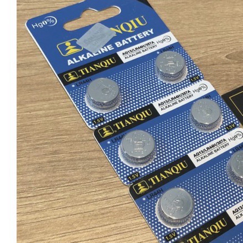 Vỉ 10 Viên Pin AG1, AG3, AG10, AG13, LR44, A76, SR44W, GP76A, 357, 364 389, LR1130, TinanQiu