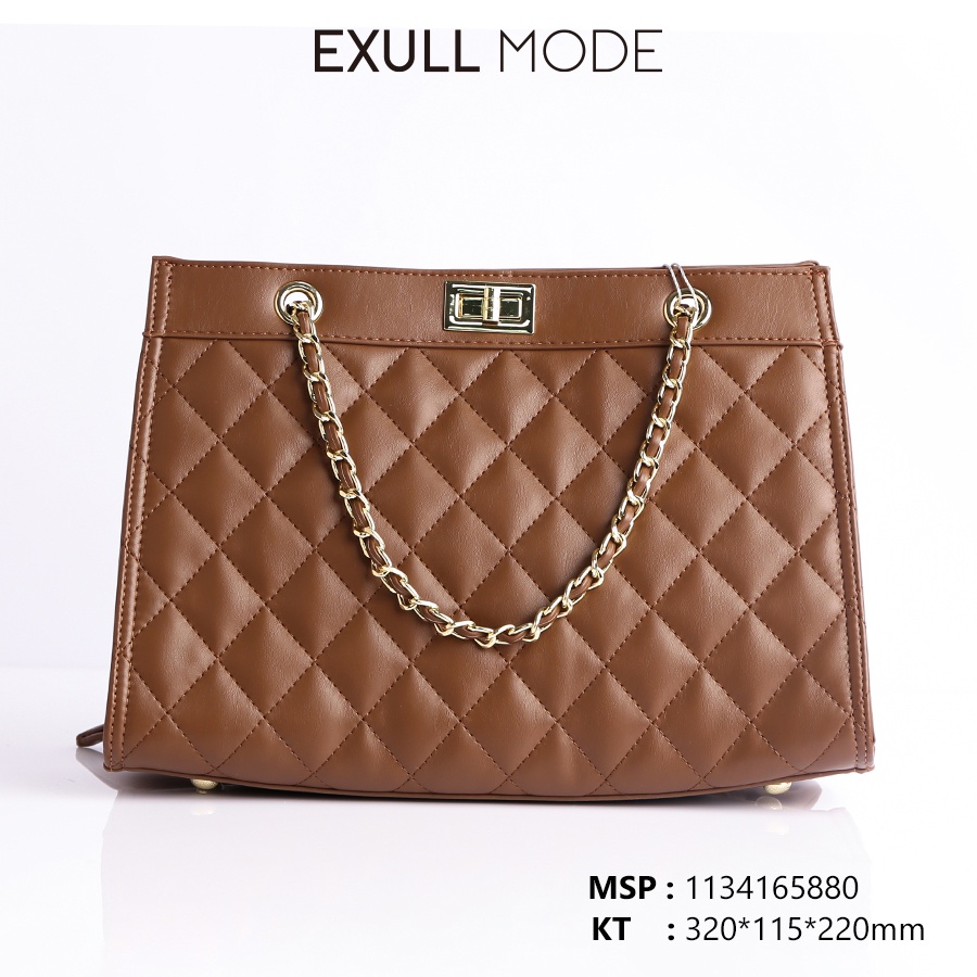 Túi xách thời trang nữ da họa tiết quả trám khóa cài tiện lợi chính hãng Exull Mode 11341658