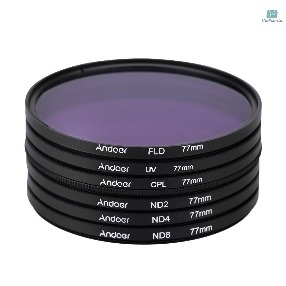 Bộ Lọc Máy Ảnh Andoer 77mm UV+CPL+FLD+ND(ND2 ND4 ND8)