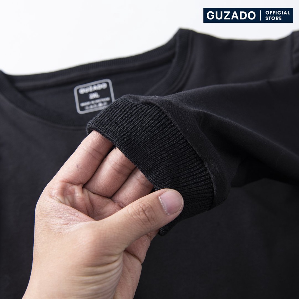 Áo nỉ nam GUZADO Cổ Tròn,Chất Cotton Cao Cấp,Form Regularfit Dễ Phối Đồ GTD2118