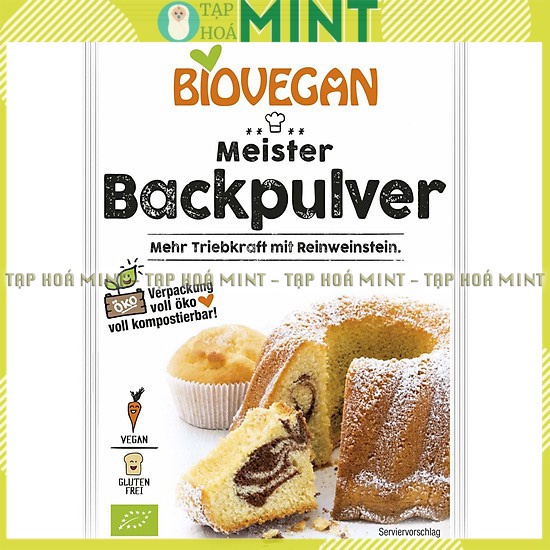 Bột nở hữu cơ làm bánh Bio vegan  gói 17g - Tạp hoá mint