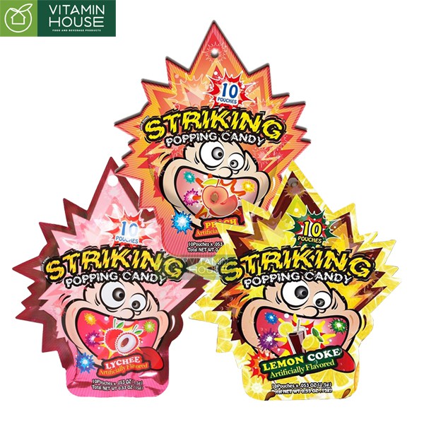 Kẹo Nổ Nhỏ Striking Popping Candy Nhiều Vị 15g [Vitamin House]