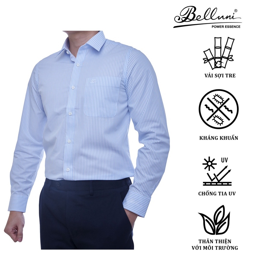 Áo sơ mi nam dài tay BELLUNI chất Bamboo chống nhăn tự nhiên - ABD.BP.BE.159.B7