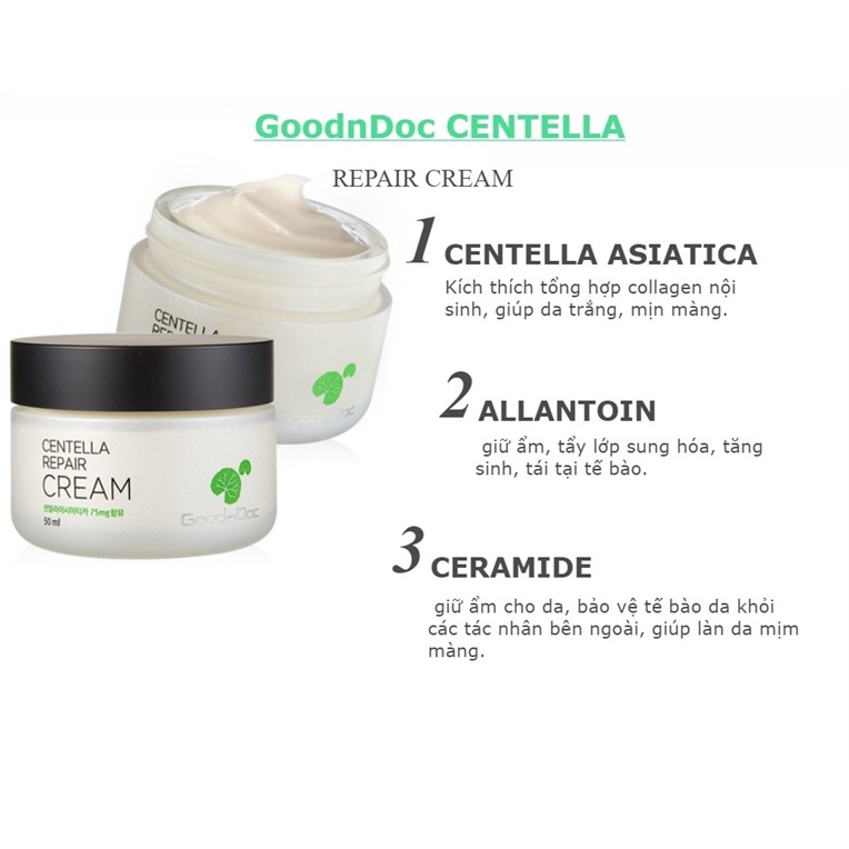 Kem dưỡng rau má Goodndoc Centella Repair Cream 50ml
