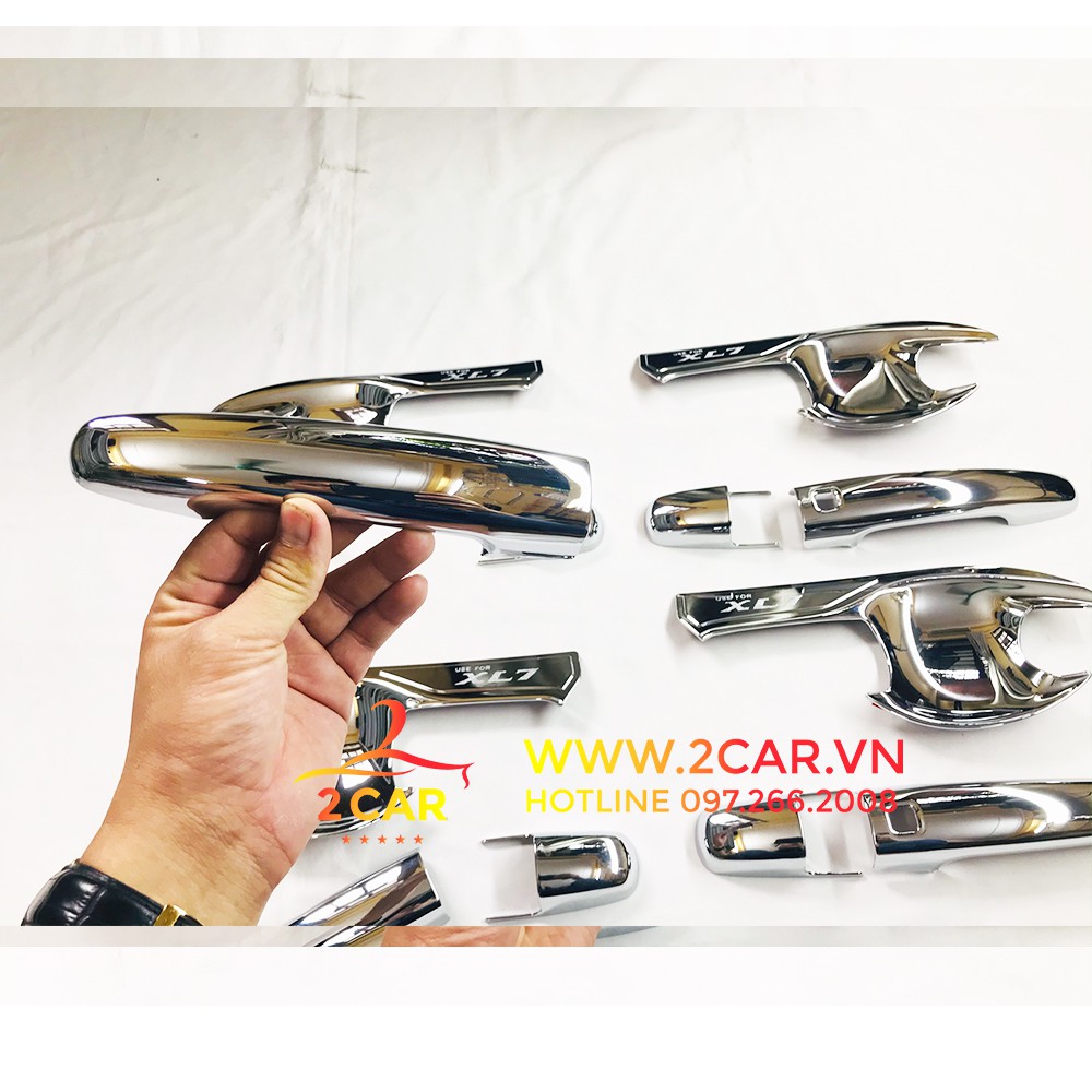 Ốp tay nắm, hõm cửa xe Suzuki XL7 2020-2021 mạ crom cao cấp