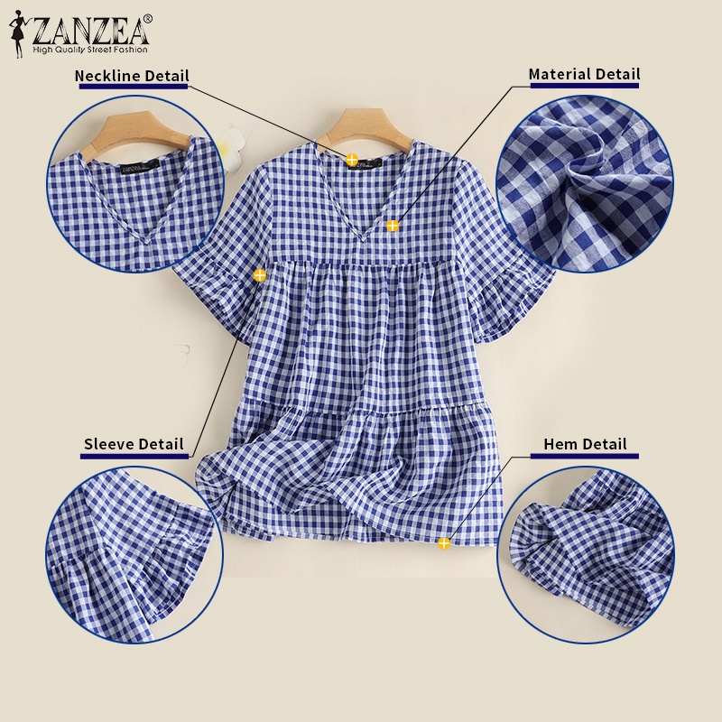 Zanzea Áo Nữ Tay Dài Cổ Chữ V Thời Trang Quyến Rũ