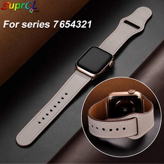 Dây đeo bằng da thích hợp cho đồng hồ thông minh Apple Watch 44Mm 45Mm 41Mm 40Mm 42Mm 38Mm Series 3 4 5 6 SE 7