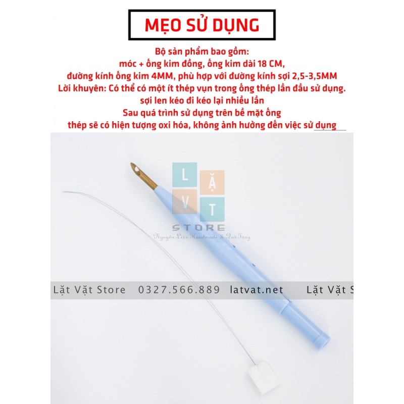 Loại bút thêu len xù, thêu nổi SKC 4 nấc chế đồ xụ làm đồ HandMade, punch needle tools, hàng nhập khẩu chính hãng