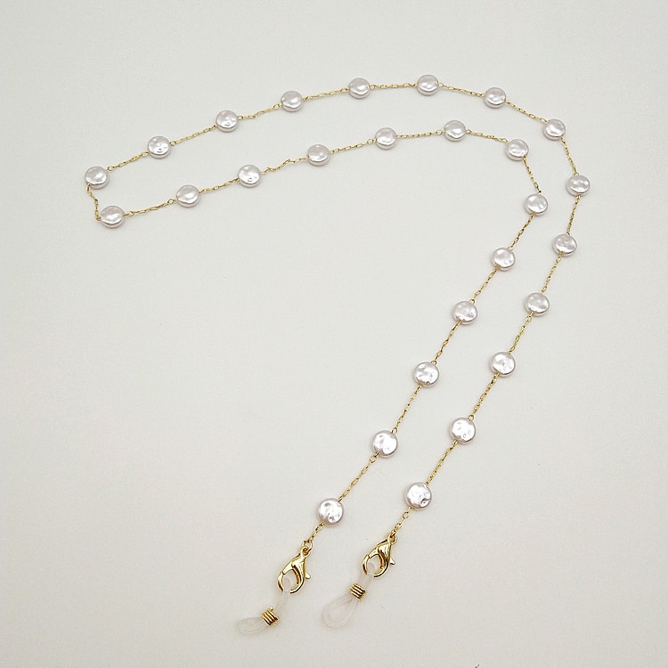 Dây đeo mắt kính 70cm đính vỏ ngọc trai xinh xắn