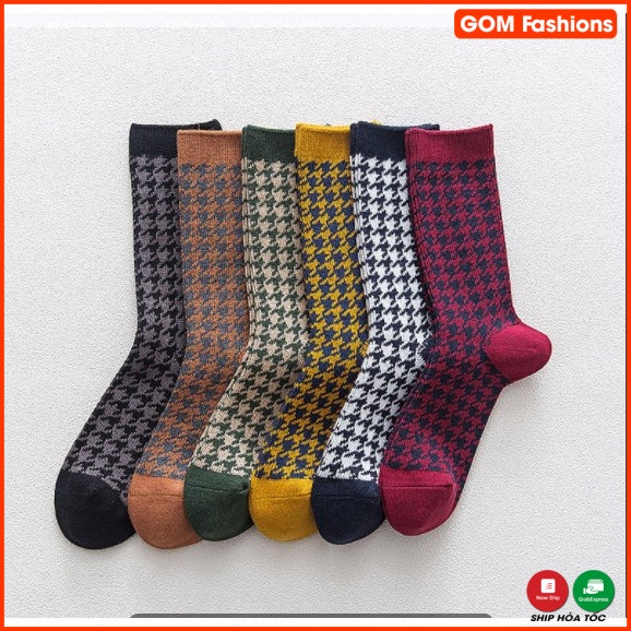 Set 6 Đôi - Tất Nữ Cổ Cao Cao Cấp MISSKING - Chất Liệu Cotton Mềm Đi Mát - Họa Tiết Hoa Nhỏ