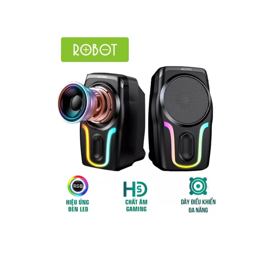 Loa Vi Tính Gaming ACOME A12 Hiệu Ứng Đèn LED RGB Dùng Cho PC/Laptop