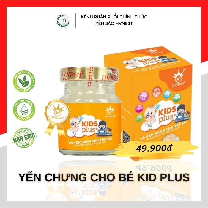 Yến sào cho bé KID PLUS Hoàng Việt Khánh Hòa - bổ sung Lysine, canxi, DHA, vitamin D3 giúp bé phát triển toàn diện 70ml
