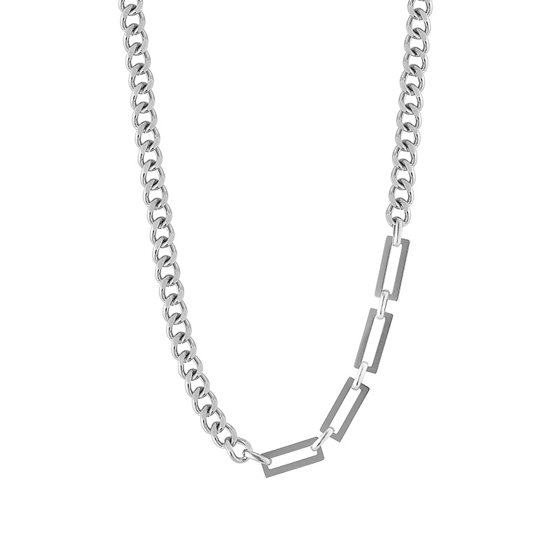 Vòng cổ Ngắn Bằng Thép Titan Phong Cách hip hop Đơn Giản