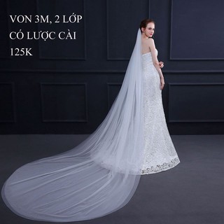 Phụ kiện voan-lúp-von -khăn đội đầu cô dâu