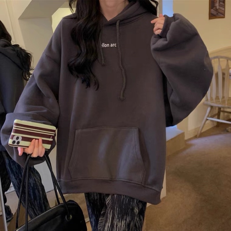 Áo hoodie nam nữ,Áo sweater nỉ nam nữ from rộng Unisex chất nỉ ngoại siêu dày dặn in chữ ELLON