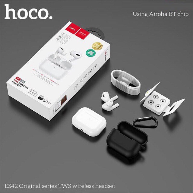 Tai nghe đôi Bluetooth True Wireless Hoco ES42 V5.0 - Hỗ trợ sạc không dây (Trắng)