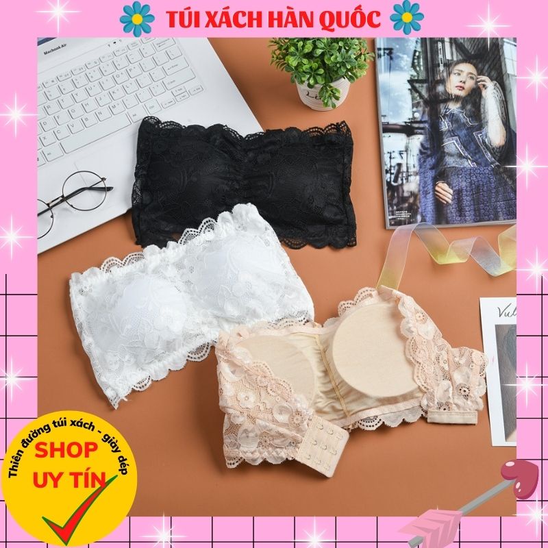 Áo bra quây ren hoa, chất liệu cao cấp, áo quây ren mặc đầm cổ sâu freesize 328