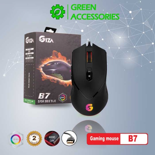 Chuột Chơi Game Giza B7 LED RGB Cao Cấp Kết Nối USB CÓ Dây 1.6M Bảo Hành Chính Hãng 12 Tháng