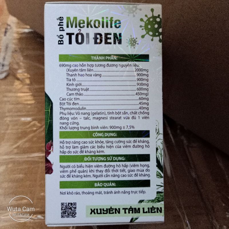 Viên uống thảo mộc xuyên tâm liên mekolife tỏi đen lọ 30 viên CHÍNH HÃNG